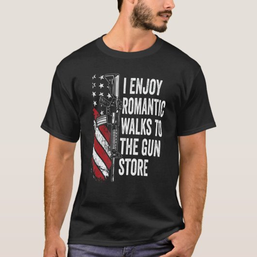 Romantic loopt naar het Pistool Ar15 Mannen Pistoo T-shirt (Voorkant)