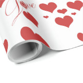 Romantic Love and Hearts Pattern Wrapping Paper Cadeaupapier (Rol Hoek)