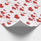 Romantic Love and Hearts Pattern Wrapping Paper Cadeaupapier (Hoek)