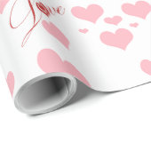 Romantic Love and Hearts Pattern Wrapping Paper Cadeaupapier (Rol Hoek)