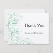 Romantic Love Bird Mint Wedding Bedankkaart (Voorkant)