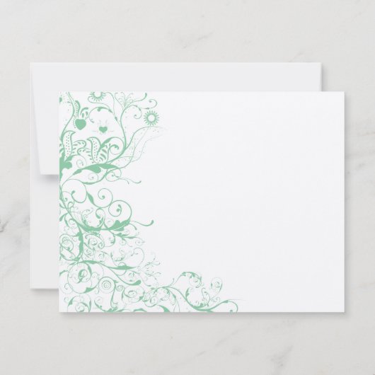 Romantic Love Bird Mint Wedding Bedankkaart (Achterkant)