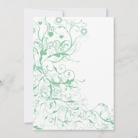 Romantic Love Bird Mint Wedding Kaart (Achterkant)