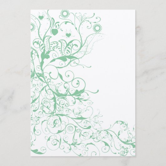 Romantic Love Bird Mint Wedding Menu (Achterkant)