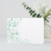 Romantic Love Bird Mint Wedding RSVP Kaartje (Staand voorkant)
