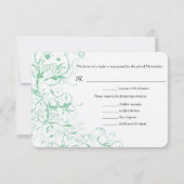 Romantic Love Bird Mint Wedding RSVP Kaartje (Achterkant)