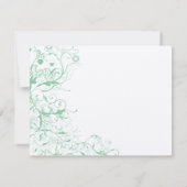 Romantic Love Bird Mint Wedding RSVP Kaartje (Achterkant)