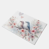Romantic Love Birds Cherry Blossom Branch Deurmat (Schuin)