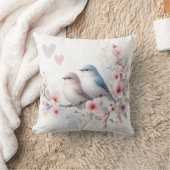 Romantic Love Birds Cherry Blossom Branch Kussen (Deken)