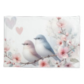 Romantic Love Birds Cherry Blossom Branch Kussensloop (Achterkant)