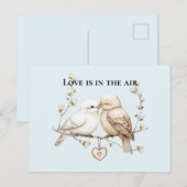 Romantic Love Birds Cloud Heart Briefkaart (Voorkant / Achterkant)