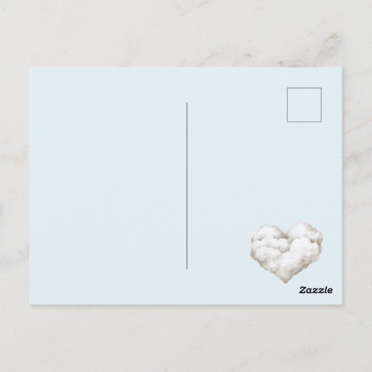Romantic Love Birds Cloud Heart Briefkaart (Achterkant)