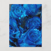 Romantic Love Blue Glitter Glamour Rozen Briefkaart (Voorkant)