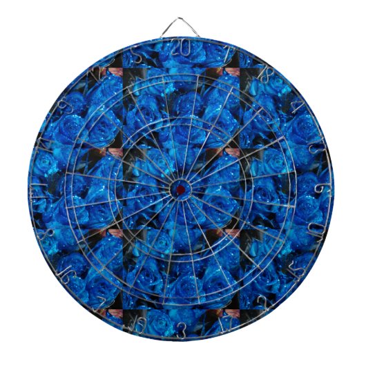 Romantic Love Blue Glitter Glamour Rozen Dartbord (Voorkant)