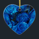 Romantic Love Blue Glitter Glamour Rozen Keramisch Ornament<br><div class="desc">Romantic Love Blue Glitter Glamour Rozen</div>