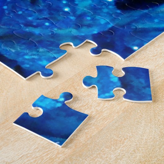 Romantic Love Blue Glitter Glamour Rozen Legpuzzel (Zijkant)