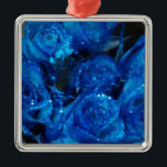 Romantic Love Blue Glitter Glamour Rozen Metalen Ornament<br><div class="desc">Romantic Love Blue Glitter Glamour Rozen</div>