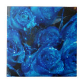 Romantic Love Blue Glitter Glamour Rozen Tegeltje (Voorkant)