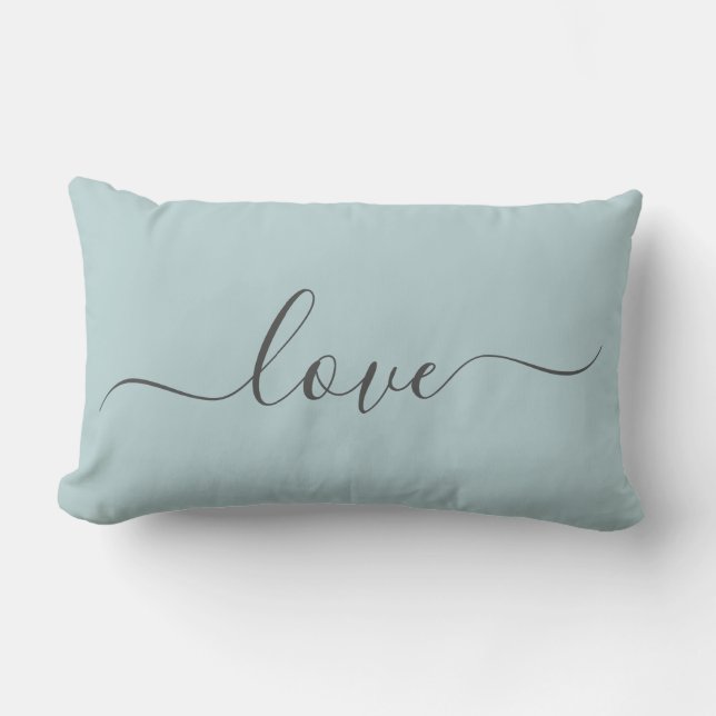 Romantic Love Blue Pillow Kussen (Voorkant)
