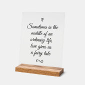 Romantic Love Calligraphy Fairy Tale Wedding Acryl Bord (Hoek)