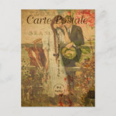  Romantic Love Couple Floral Frans Briefkaart (Voorkant)