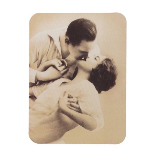 Romantic Love Couple Kissing vintage illustration Magneet (Verticaal)