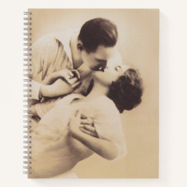 Romantic Love Couple Kissing vintage illustration Notitieboek