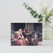 Romantic Love Couple Music Harp Man Voman schilder Briefkaart (Staand voorkant)