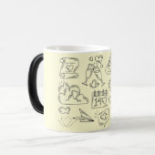 Romantic Love Doodle Illustration Coffee Mug Magische Mok (Voorkant links)