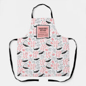 Romantic Love Gift Pink Black Heart Sketch Apron Schort (Voorkant)