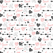 Romantic Love Gift Tablecloth Pink Black Hearts Tafelkleed