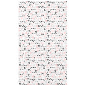 Romantic Love Gift Tablecloth Pink Black Hearts Tafelkleed (Voorkant)