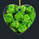 Romantic Love Green Valentijn Glitter Rozen Keramisch Ornament<br><div class="desc">Romantic Love Green Valentijn Glitter Rozen</div>