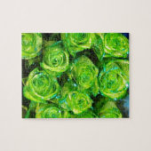 Romantic Love Green Valentijn Glitter Rozen Legpuzzel (Horizontaal)