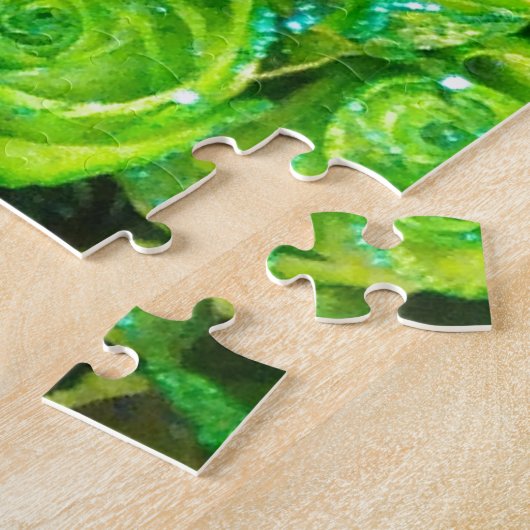 Romantic Love Green Valentijn Glitter Rozen Legpuzzel (Zijkant)