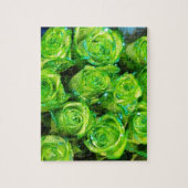 Romantic Love Green Valentijn Glitter Rozen Legpuzzel (Verticaal)