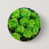 Romantic Love Green Valentijn Glitter Rozen Ronde Button 5,7 Cm (Voorkant)