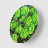 Romantic Love Green Valentijn Glitter Rozen Ronde Klok (Hoek)