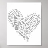 Romantic Love Grey and White Heart I Poster (Voorkant)