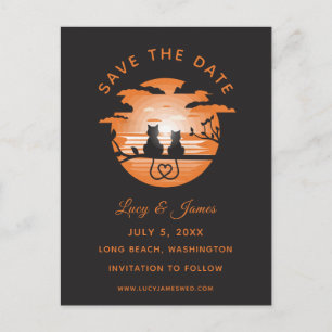 Romantic Love Heart Cats Briefkaart