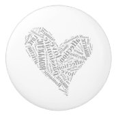 Romantic Love Heart Keramische Knop (Voorkant)