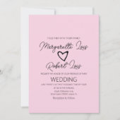 Romantic Love Heart Pink Black Kaart (Voorkant)