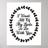 Romantic Love Heart Poem citeert Typografie Art Poster (Voorkant)