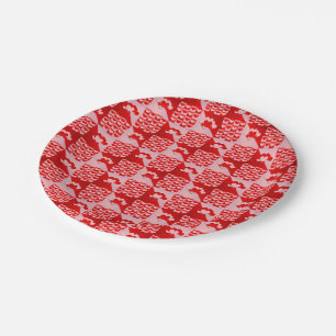 Romantic Love Hearts Pattern Red Pink Valentijn Papieren Bordje