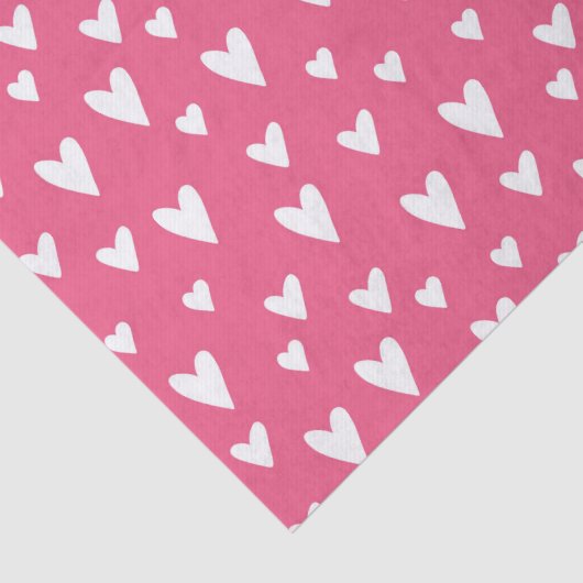 Romantic Love Hearts Pink White Girly Valentijn Tissuepapier (Detail)