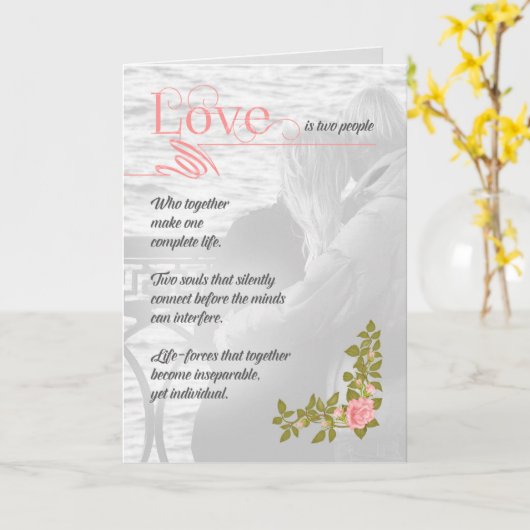 Romantic Love is US Greeting from Soul Sonnets™ Kaart (Gele Bloem)