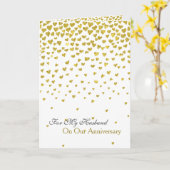 Romantic Love Jubileum Gold Hearts Kaart (Gele Bloem)