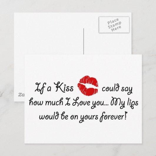 Romantic Love Kiss Quote Kust Romance offerte Briefkaart (Voorkant / Achterkant)