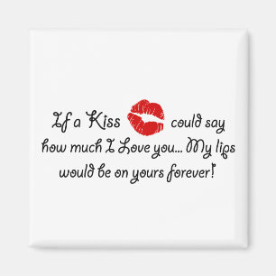 Romantic Love Kiss Quote Kust Romance offerte Magneet