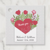 Romantic Love Letter Rozen & Heart Hartelijk dank Bedankjes Labels (Voorkant)